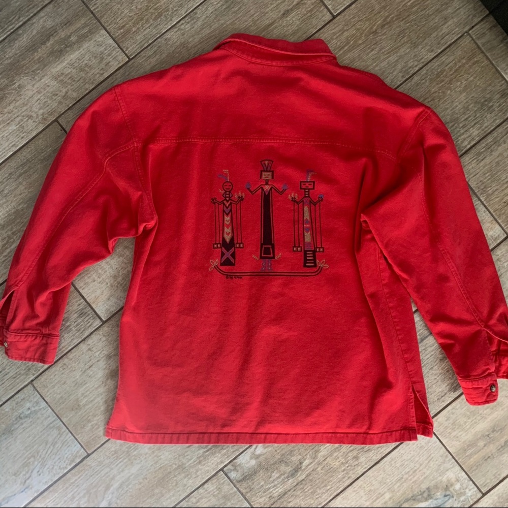 Vintage 90s Aztec cave painting design shirt